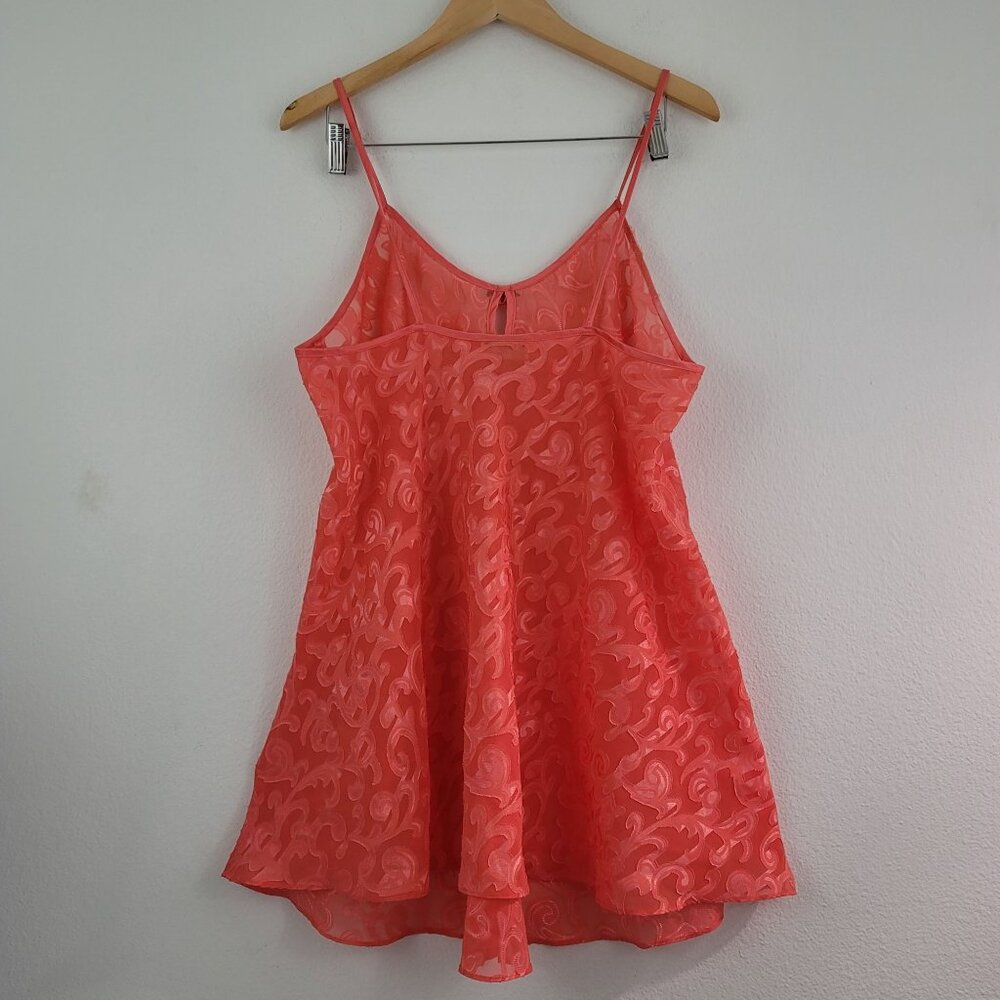 Vintage 1960 Inner Most Coral Night Gown Slip Mini Dress Sz L/XL Coquette Retro - Picture 8 of 11